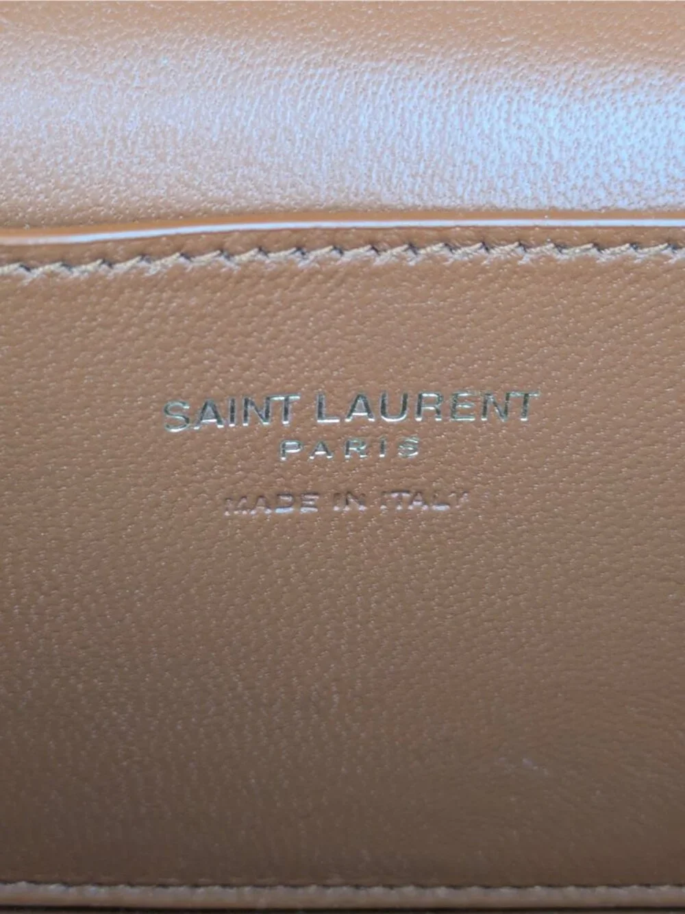Saint Laurent Canvas Calfskin Mini Gaby Vanity Case Desert Dust Brick 834213